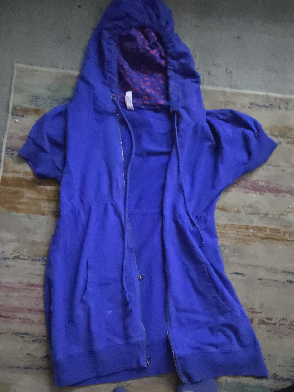 VS Long  Blue Short-Sleeve Zip Hoodie M